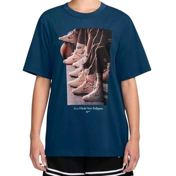 Nike Tops - Nike Dri-FIT Basketball T-Shirt Womens Medium Teal Blue Graphic Retro Graphic‎